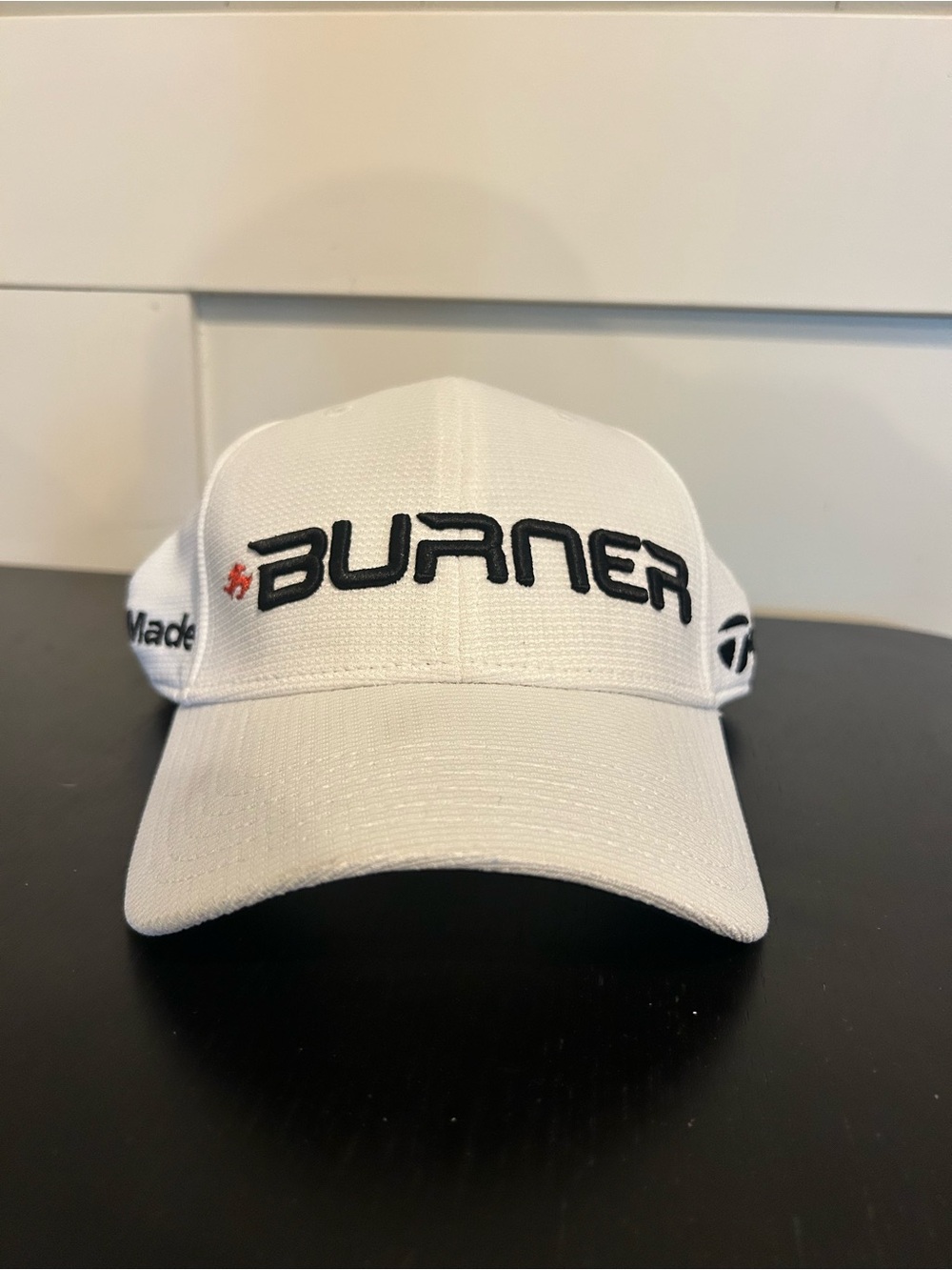 TaylorMade TMAX Burner White Adjustable Hat Cap Size Embroidery